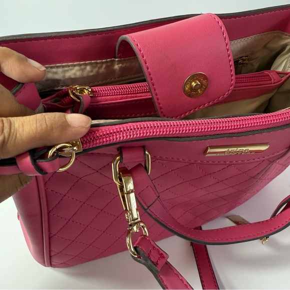 Trina Turk Fuchsia Quilted Satchel Purse - Picture 11 of 16